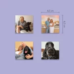 Magnes ze zdjęciem, 4,5x4,5cm - pakiet 4 sztuk