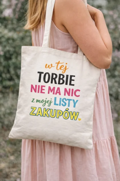 personalizowana torba z bawełny z napisem