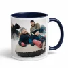 personalizowany kubek ze zdjęciem granatowy środek i ucho 330ml