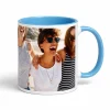 personalizowany kubek ze zdjęciem jasnoniebieski środek i ucho 330ml