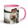 personalizowany kubek ze zdjęciem różowy pink środek i ucho 330ml