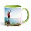 personalizowany kubek ze zdjęciem zielony środek i ucho 330ml