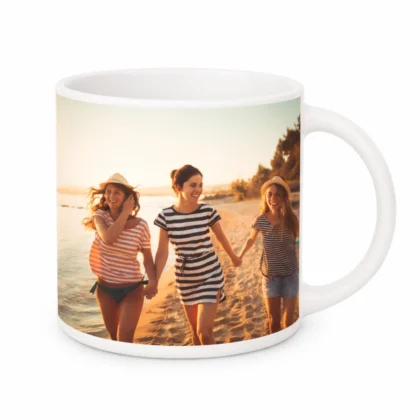 personalizowany szeroki kubek duży 400ml biały ze zdjęciem