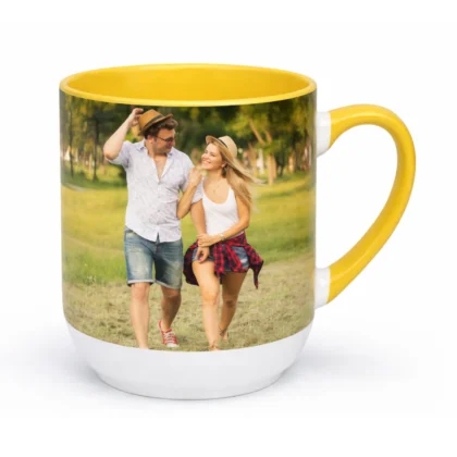 Kubek kawowy personalizowany, 290ml żółty – Twój Projekt