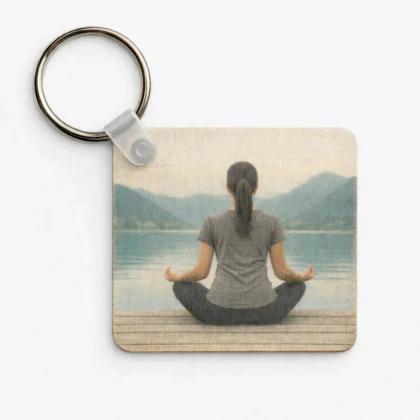 drewniany brelok z nadrukiem