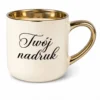 kubek z nadrukiem ze złotym uchem 400ml