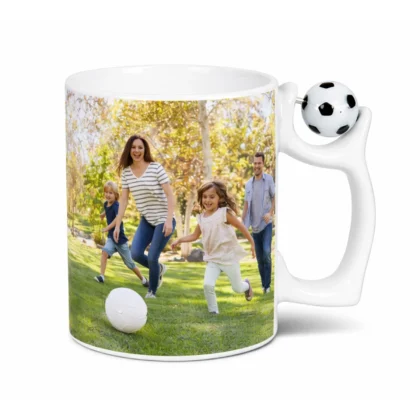 personalizowany kubek z piłką w uchwycie z własnym zdjęciem