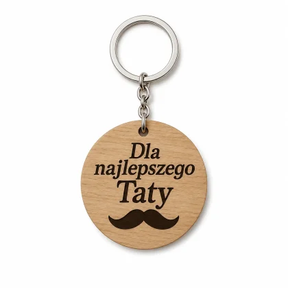 Brelok drewniany z grawerem, okrągły, 6cm
