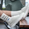 Personalizowane skarpetki męskie białe bawełniane