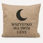 Poszewka dekoracyjna z nadrukiem, 40x40cm, ciemny beż - Twój Projekt