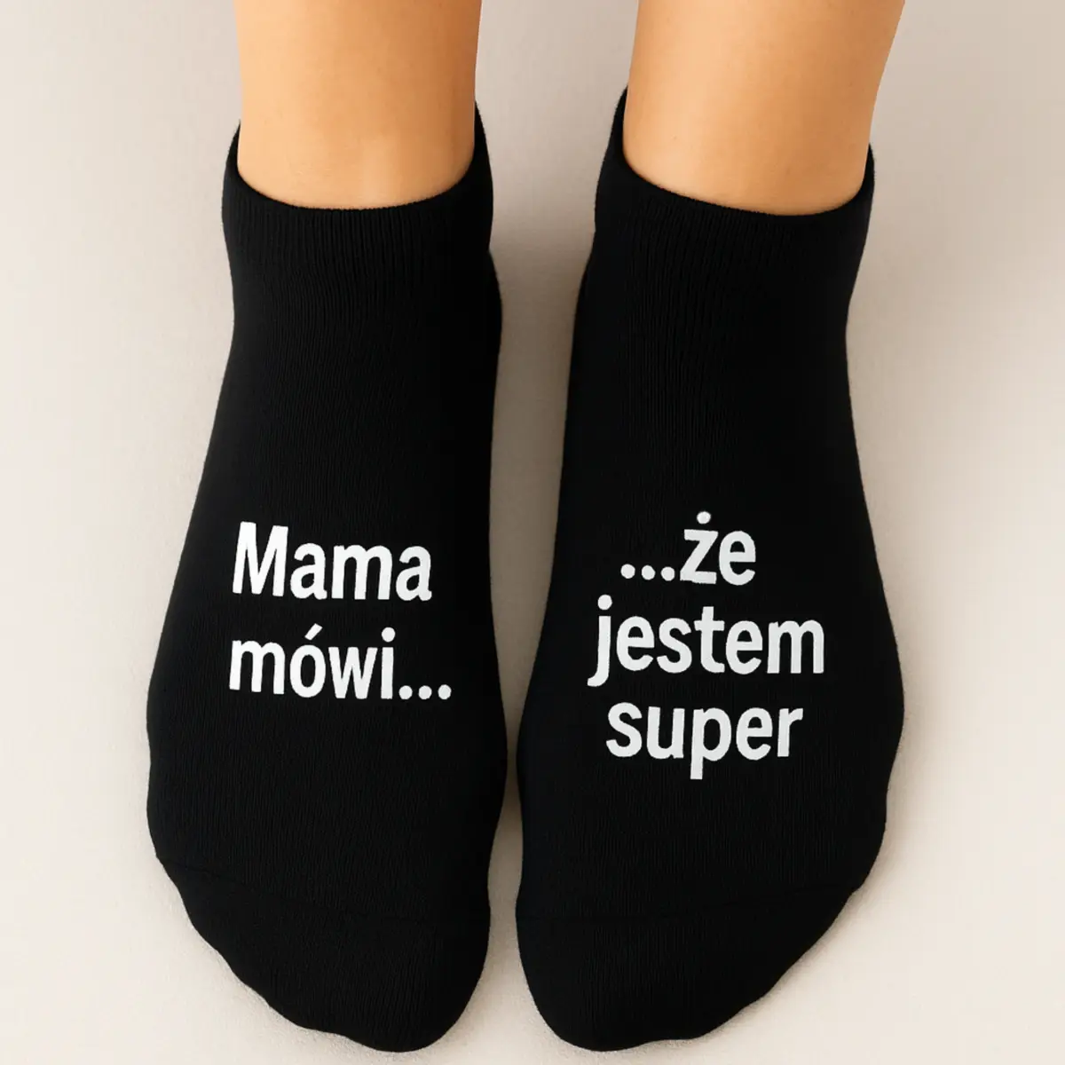 personalizowane skarpetki damskie czarne stopki