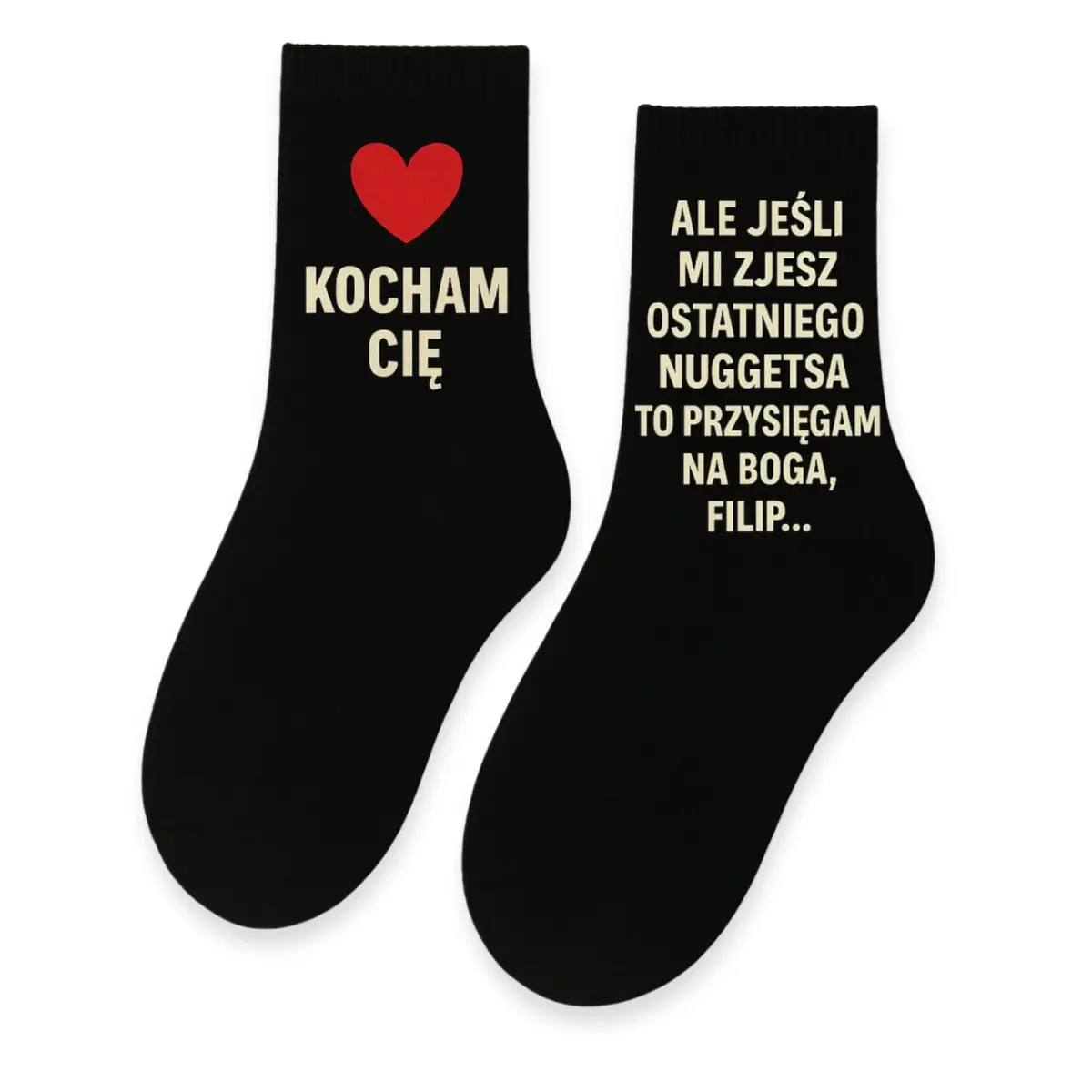 skarpetki damskie personalizowane czarne