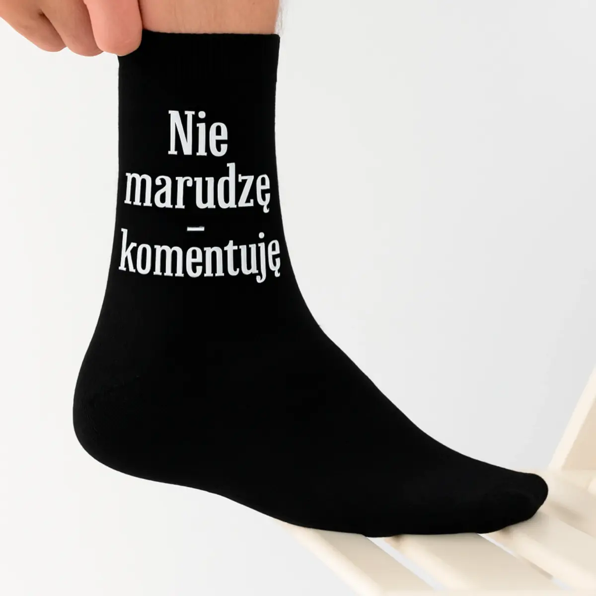 skarpetki męskie czarne z nadrukiem