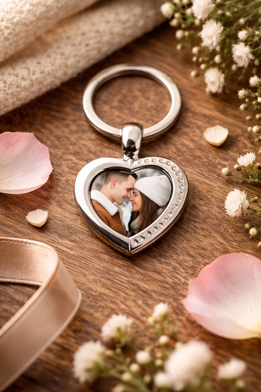 brelok metalowy ze zdjęciem