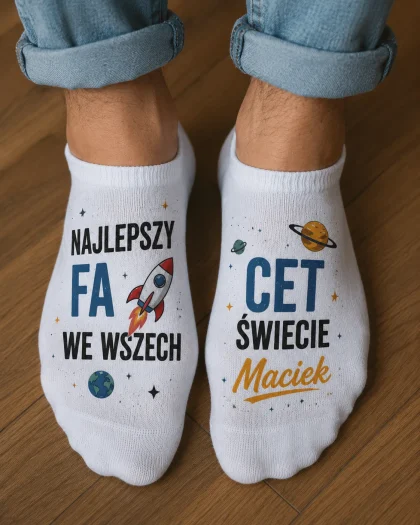 personalizowane skarpetki stopki dla faceta białe