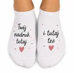 Stopki damskie z własnym nadrukiem, białe - Twój Projekt