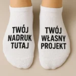 Personalizowane skarpetki stopki, męskie, białe - Twój Projekt