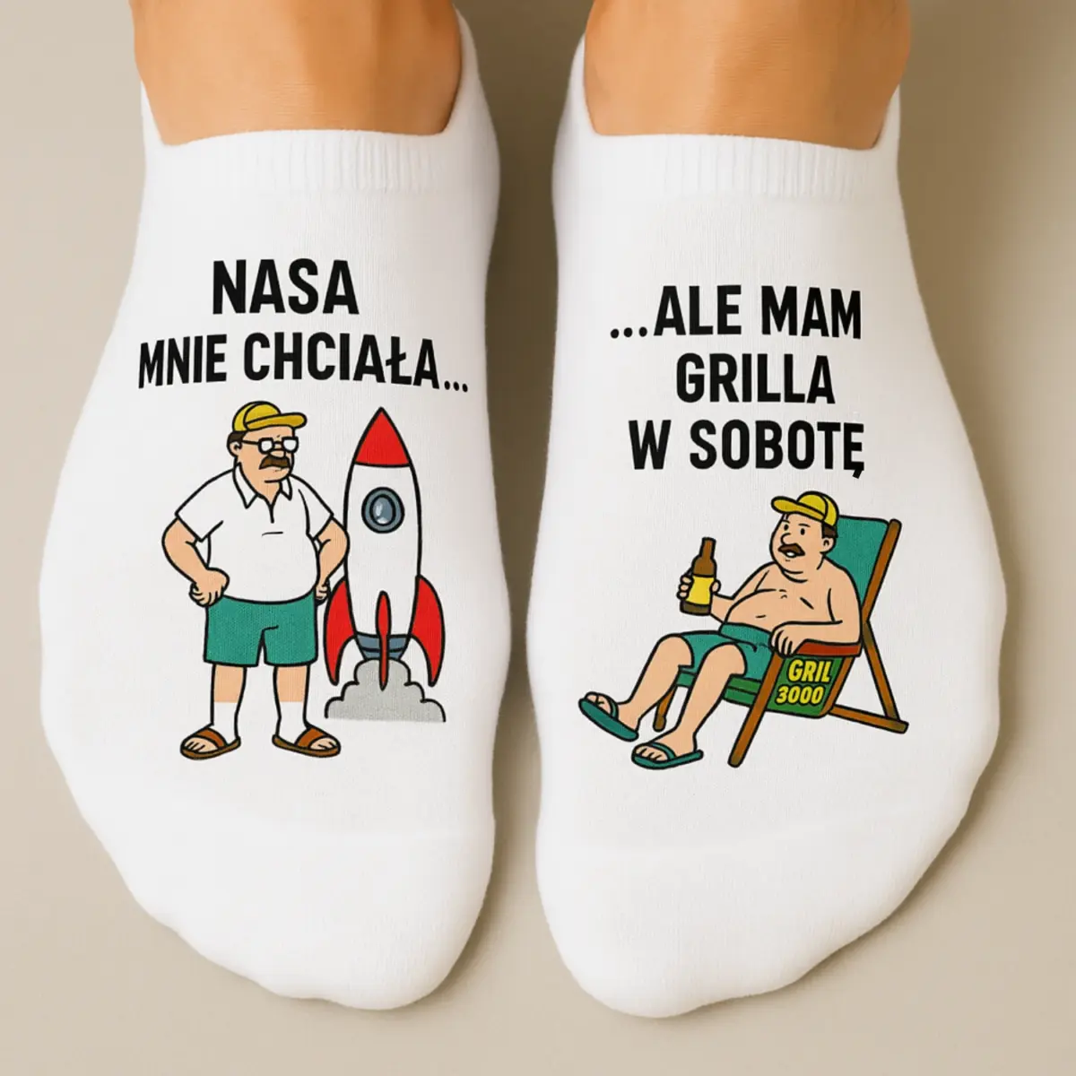stopki męskie białe