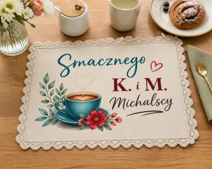 personalizowana podkładka na stół z lamówką