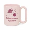 różowy kubek light z własnym napisem nadrukiem grafiką - najlepsza mama w galaktyce