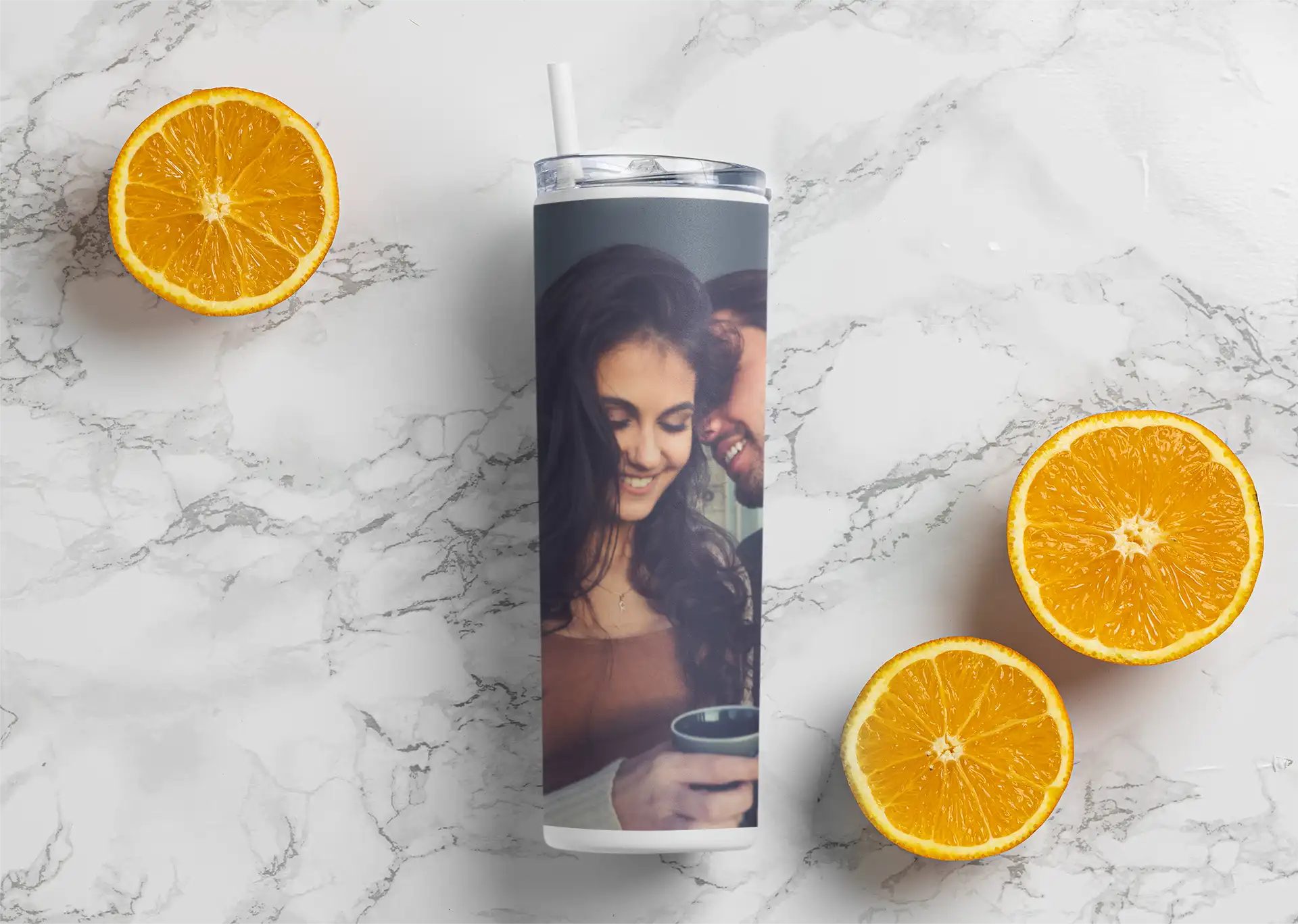 Tumbler ze słomką ze zdjęciem nadrukowanym 600ml