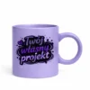 fioletowy kubeczek z napisem własnym