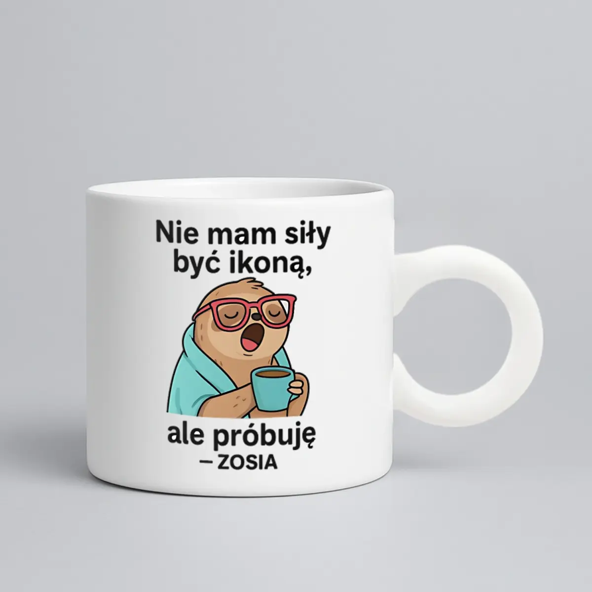 Kubek z okrągłym uchem