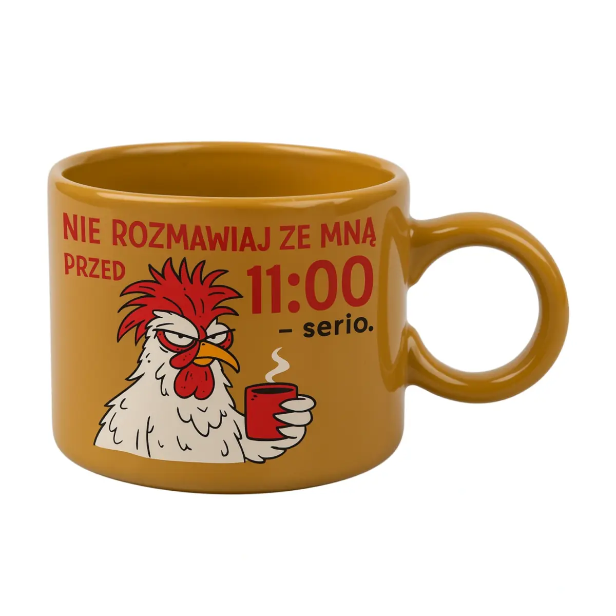 personalizowany kubek musztardowy ucho kółko