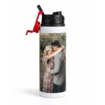 Aluminiowa butla z nadrukiem 600 ml, kolorowa zakrętka - Twój projekt