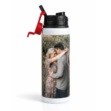 Aluminiowa butla z nadrukiem 600 ml, kolorowa zakrętka