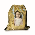 Plecak z cekinami personalizowany, złoty, 33x42cm - Twój Projekt