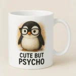 Kubek z pingwinem - Cute, but PSYCHO