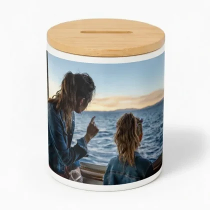 Skarbonka z bambusowym wieczkiem, 325ml - Twój Projekt