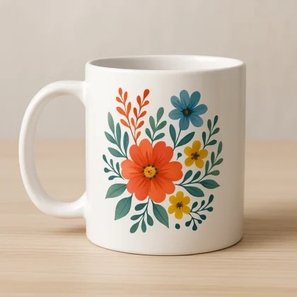 kubek z nadrukiem - kwiaty