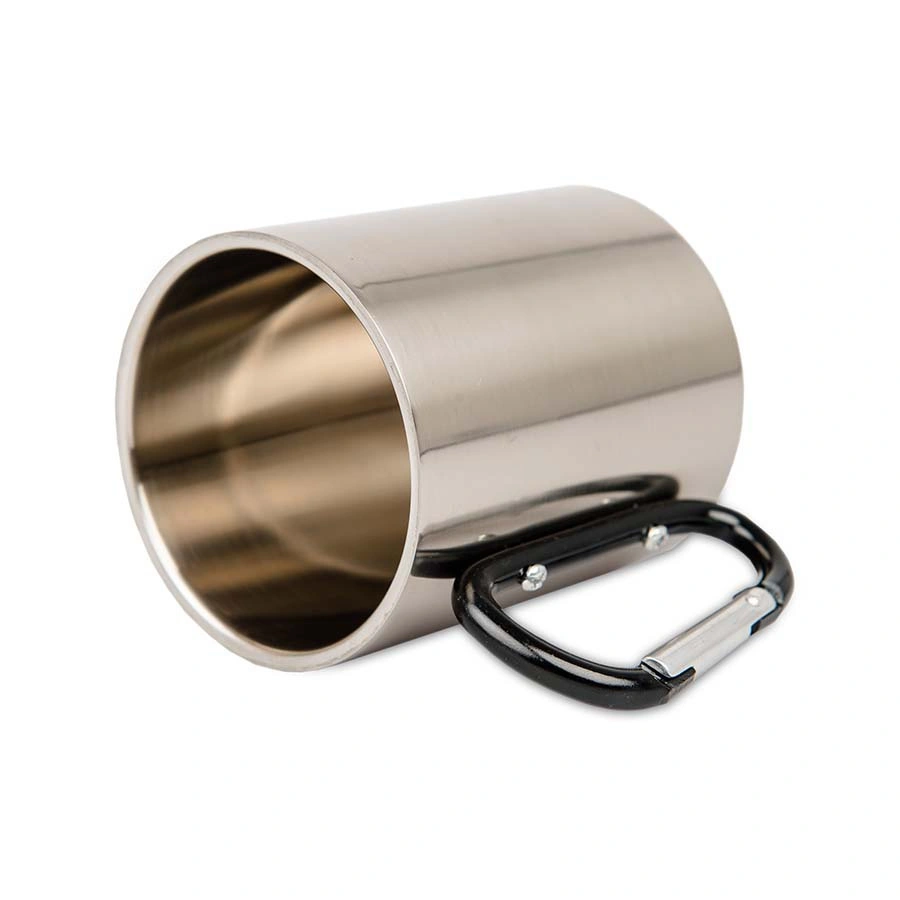 Stalowy kubek z nadrukiem czarna zapinka