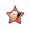 bombka w kształcie gwiazdy z nadrukiem, czerwona