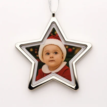bombka ze zdjęciem w kształcie gwiazdy - gwiazdka personalizowana