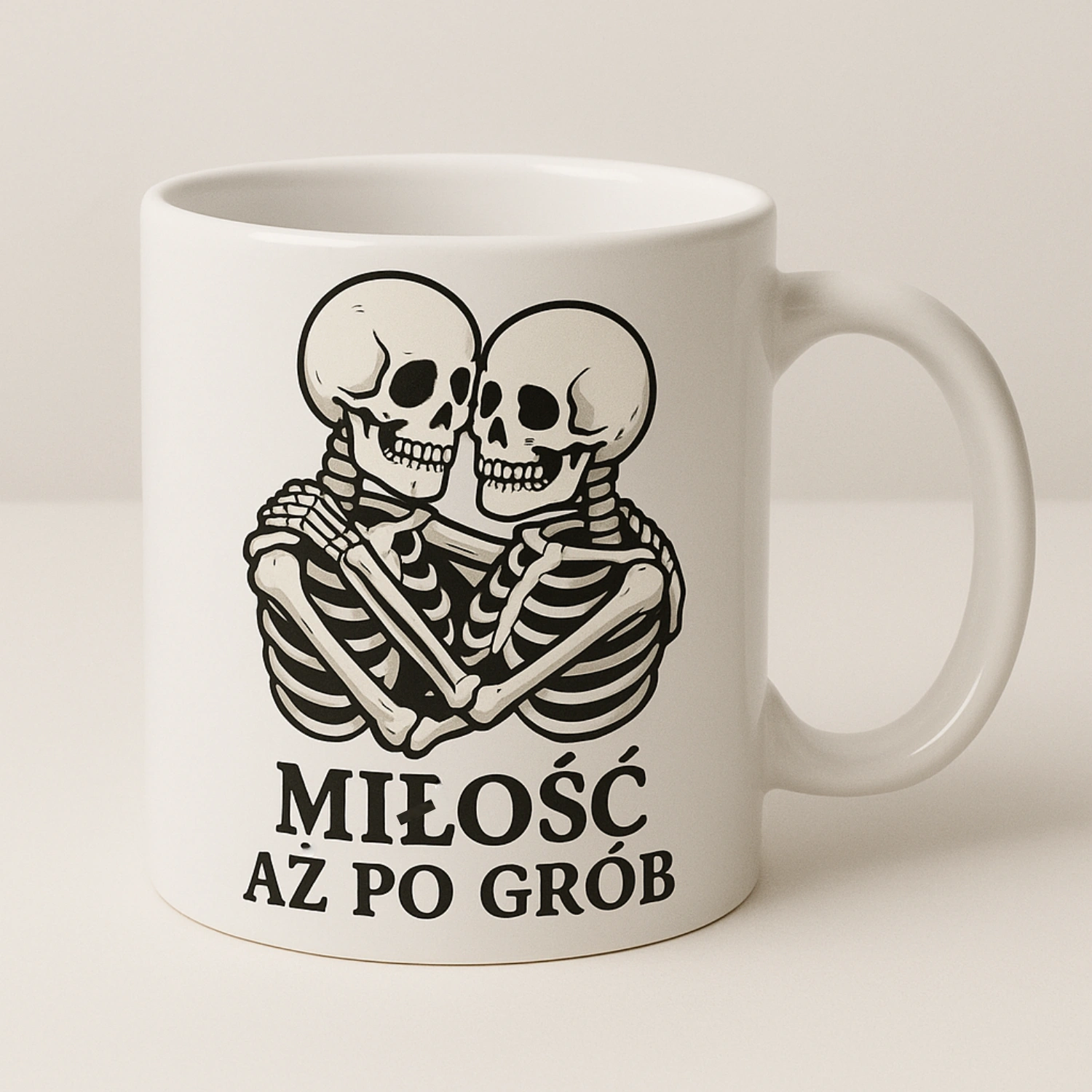 kubek z nadrukiem - miłość aż po grób