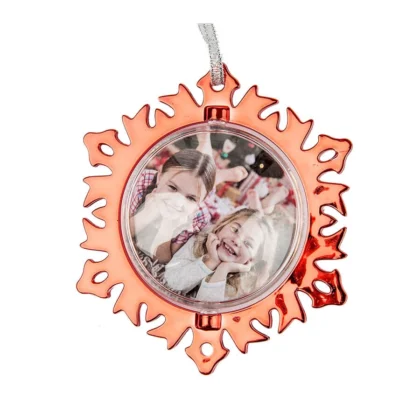 Bombka na zdjęcie, ornament - Płatek śniegu czerwony