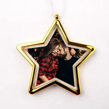 Bombka na zdjęcie w kształcie gwiazdy - złota