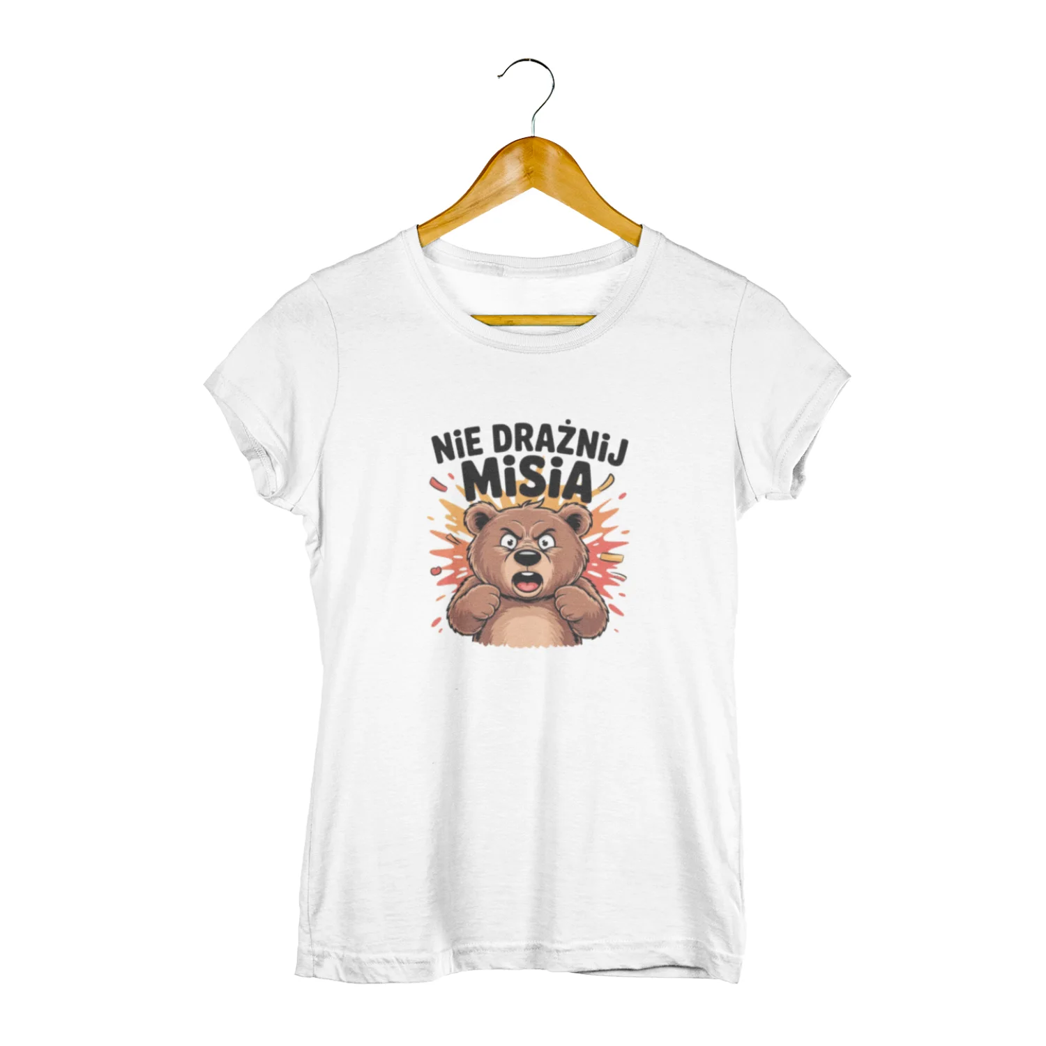 Damska koszulka z nadrukiem - Nie drażnij misia