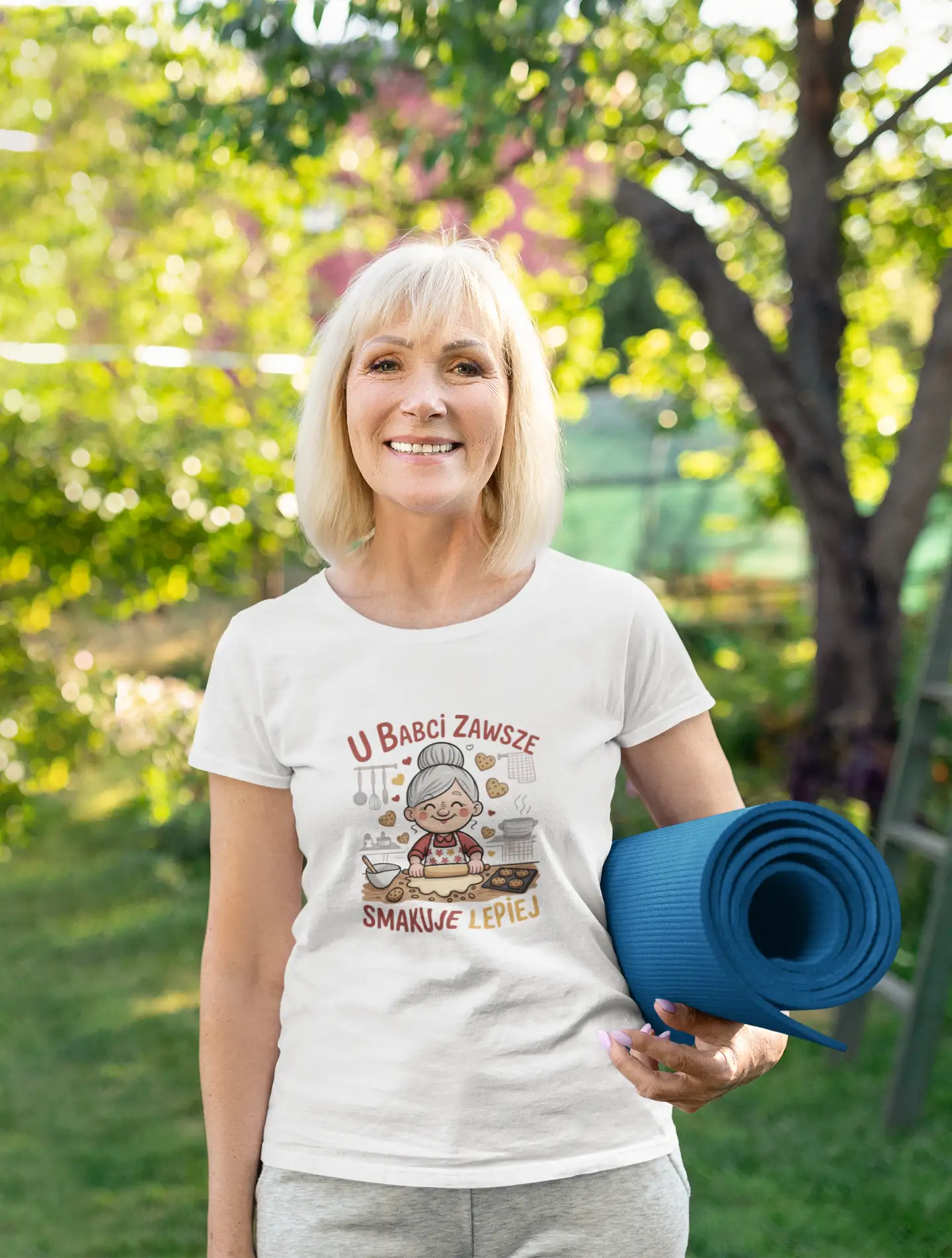 Koszulka z nadrukiem dla Babci, Malfini - U Babci zawsze smakuje lepiej (2)