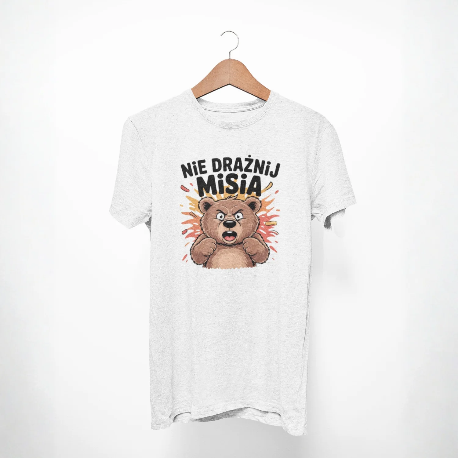 Męska koszulka z nadrukiem - Nie drażnij misia