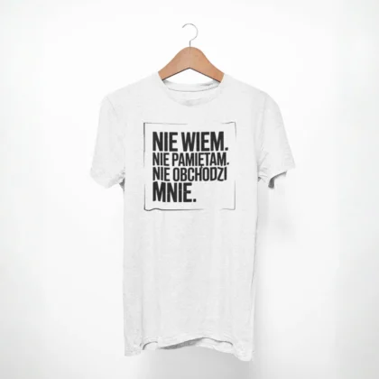 T-shirt z nadrukiem, Malfini - Nie wiem. Nie pamiętam. Nie obchodzi mnie.