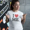 śmieszna koszulka z napisem i love me