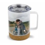 Kubek stalowy z korkowym spodem, 360ml - Twój Projekt