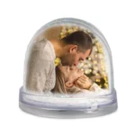 Kula śnieżna na zdjęcie - złoty brokat