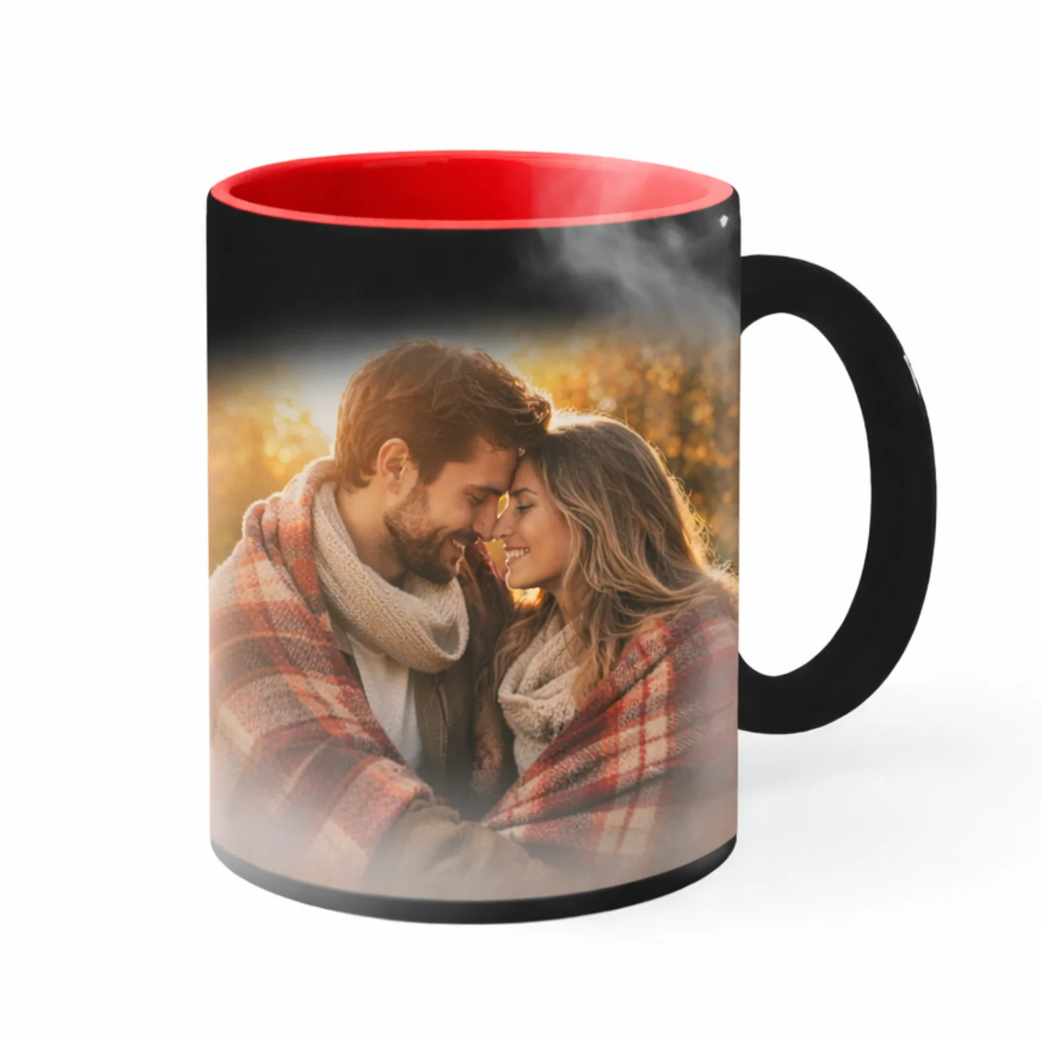 kubek magiczny ze zdjęciem czerwony środek matowy