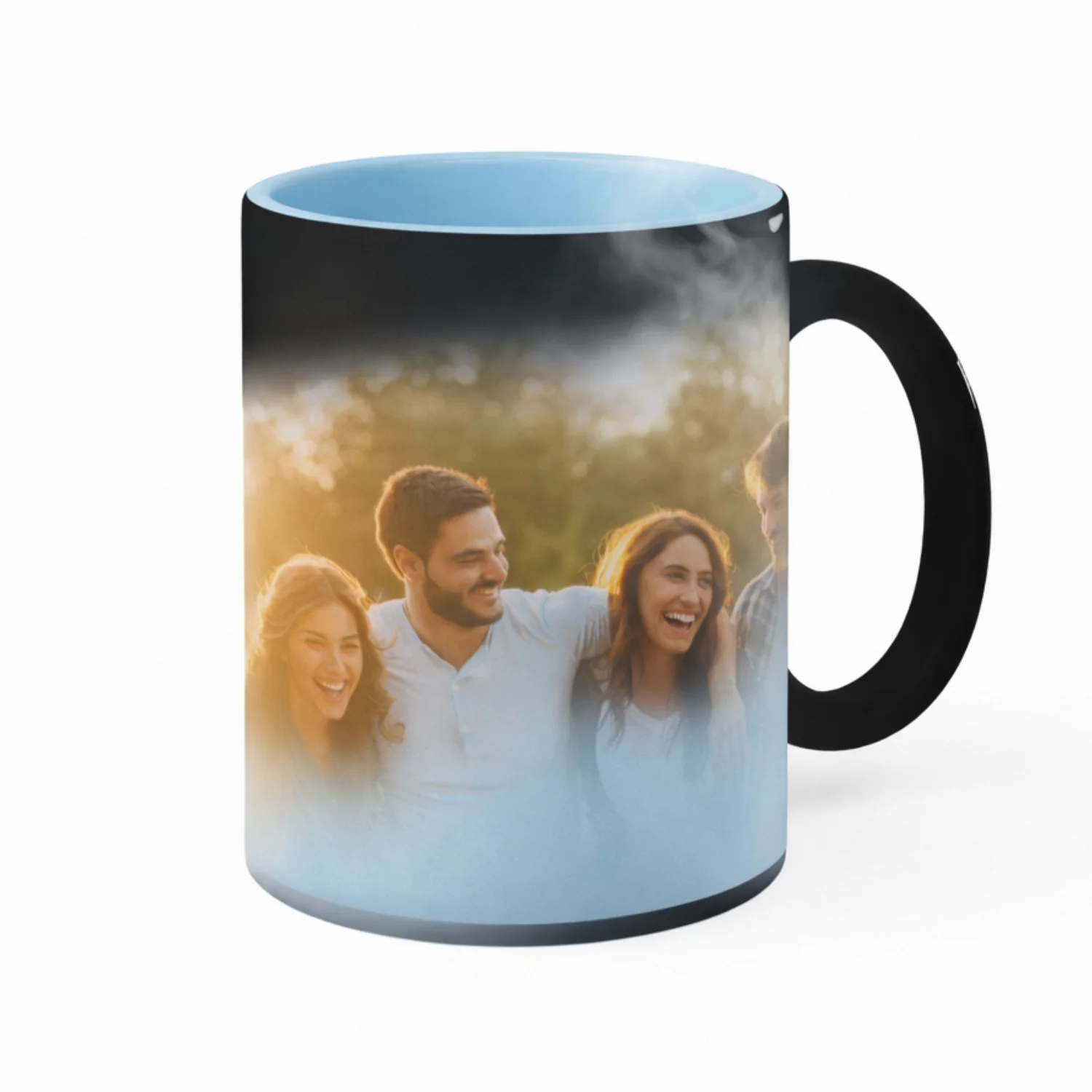 kubek magiczny ze zdjęciem jasnobiebieski środek matowy