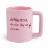 różowy personalizowany kubek z własnym napisem lub grafiką matowy 400ml LEO